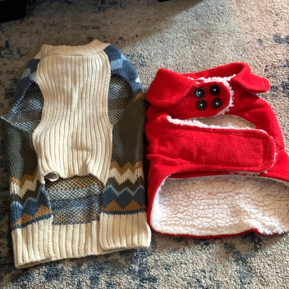 Set of 2. Size Small Dog Sweater and Coat - Picture 2 of 4